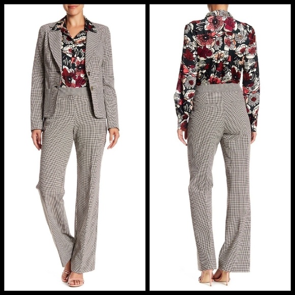 💕TRINA TURK💕 Checkered Houndstooth Trousers 2 NWT - Picture 1 of 8